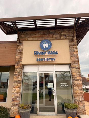Front entrance of River Kids Dentistry in Rocky River, OH